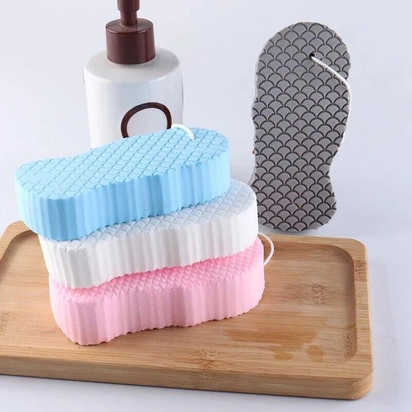Super Soft Exfoliating Bath and Body Shower Sponge with Hook