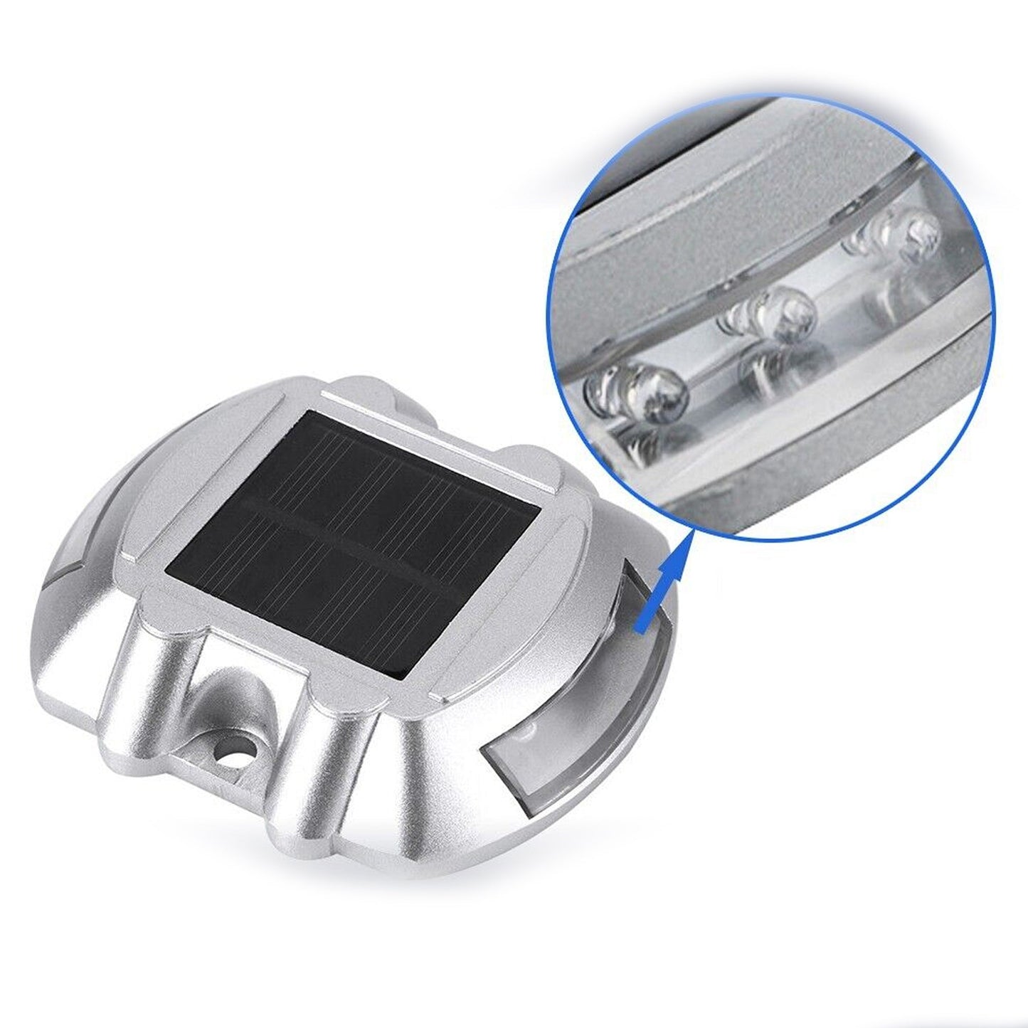 2pcs Blue LED Solar Power Pathway Driveway Light Dock Deck Step Road Outdoor