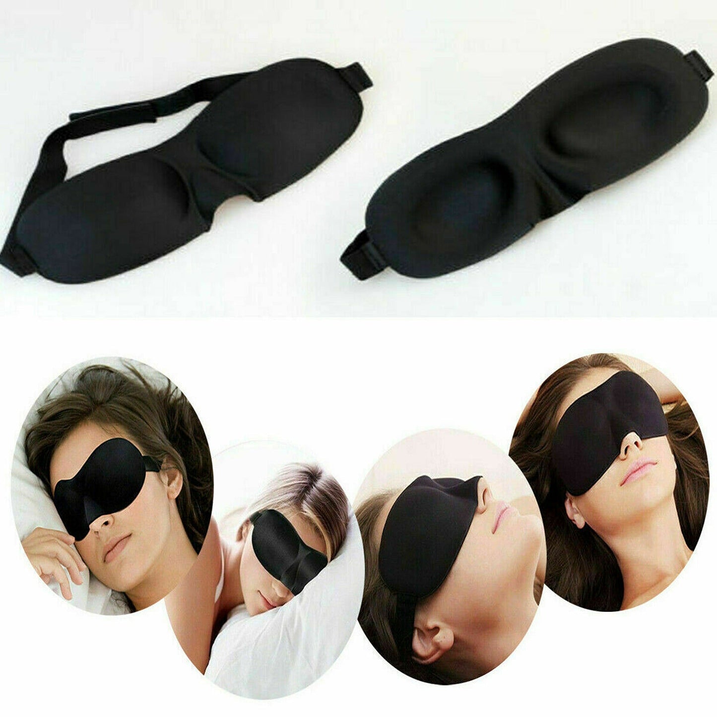 4pcs Memory Foam Sleep Mask Soft Padded Eye Shade for Travel