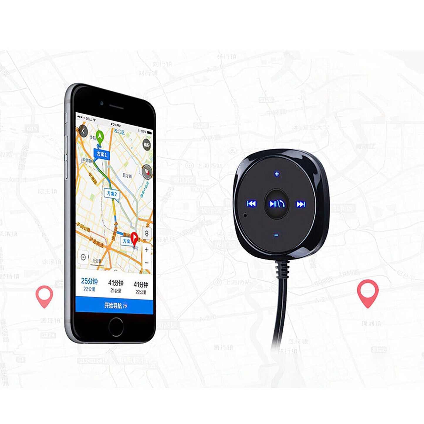 Bluetooth Audio Receiver with USB Charger for Car MP3 Player AUX Adapter