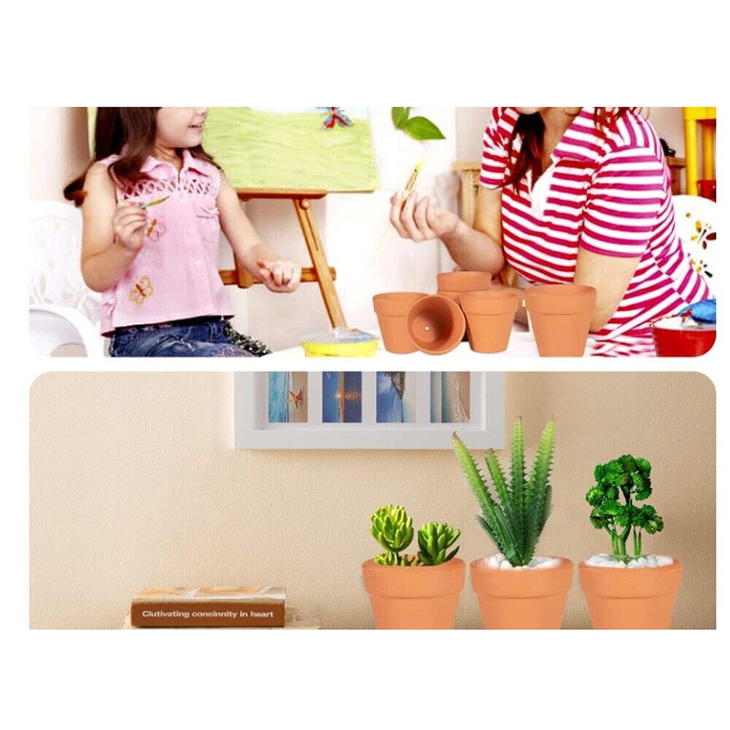 10pcs Decorative Mini Succulent Planters Terracotta Clay Pots