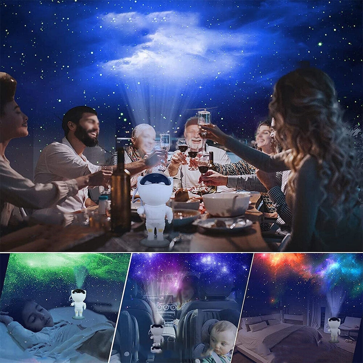 Astronaut Themed Galaxy Star Projector Spacebuddy Night Light