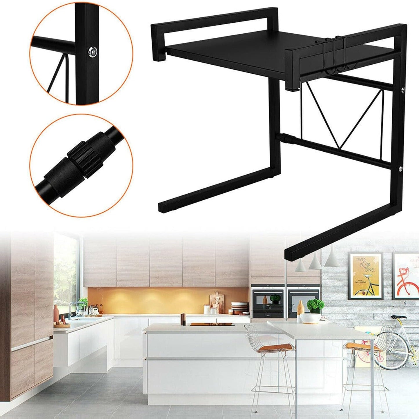 Microwave Oven Storage Rack Kitchen Organiser Shelf