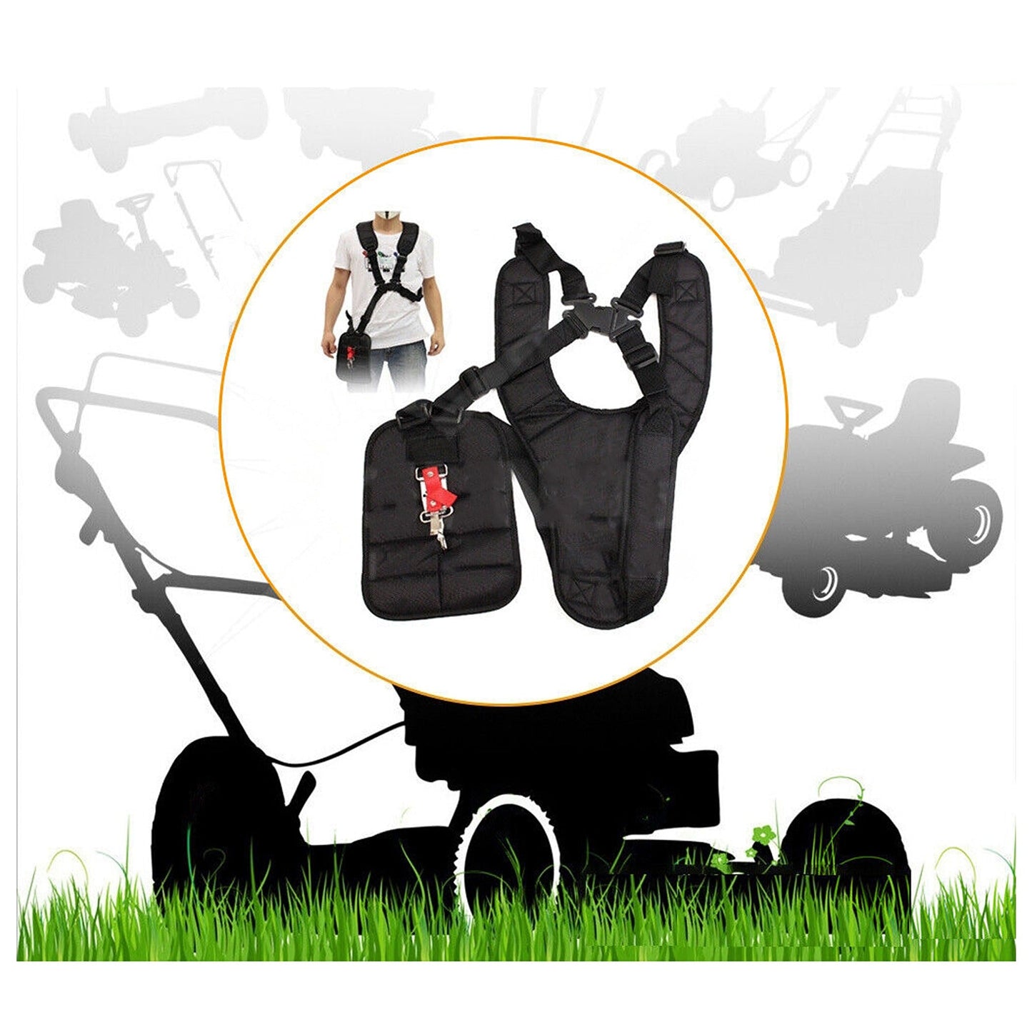 Harness for Trimmers Double Shoulder Strap for Brushcutter Whipper Snipper