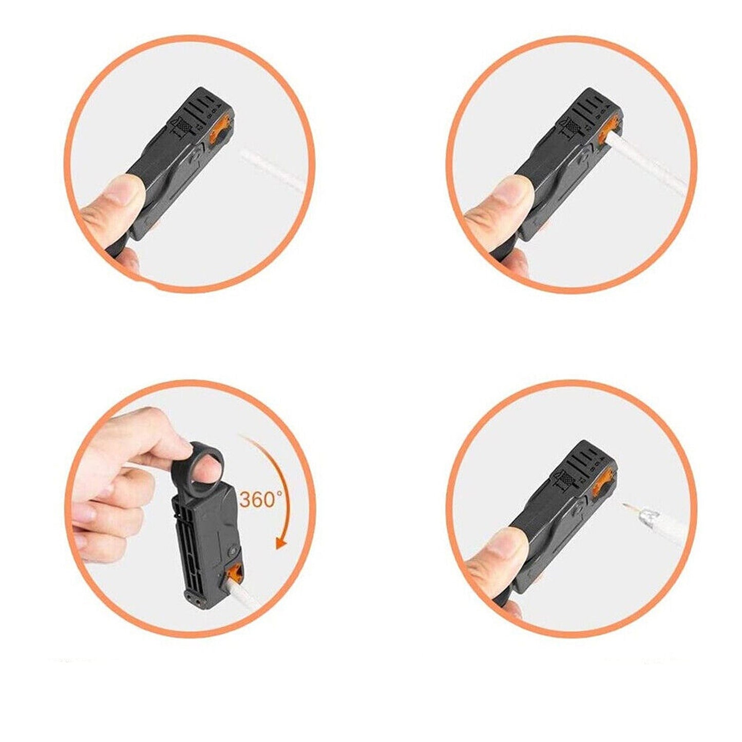 Coaxial Cable Crimping Tool Set F-Type Compression Stripper and Crimper