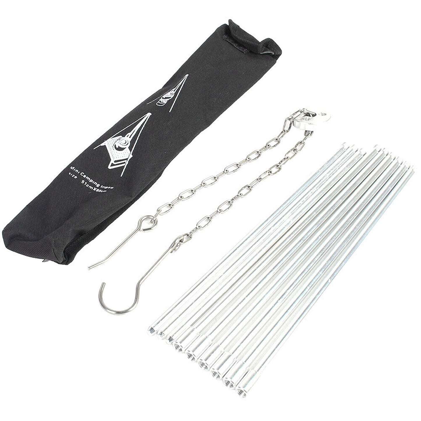 Cast Iron Camping Tripod for Outdoor Cooking over Campfire
