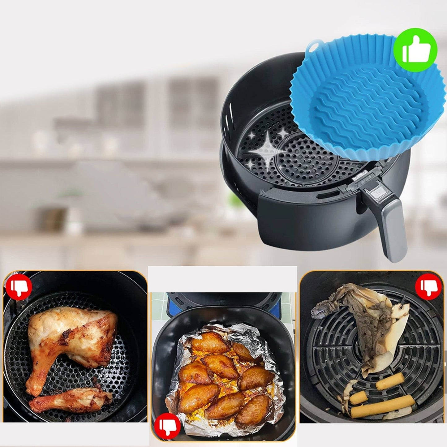 Non-Stick Safe Silicone Pot Liner Basket for Air Fryer Baking Tray