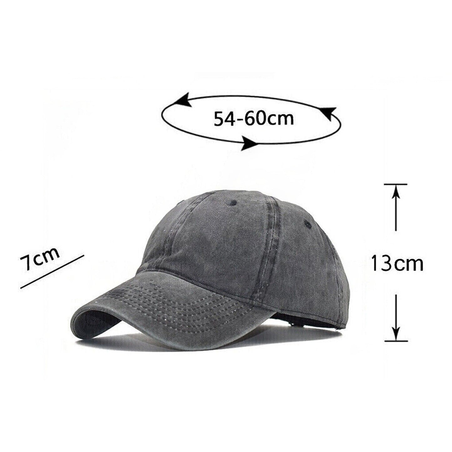 Casual Solid Color Washed Cotton Adjustable Baseball Cap for Men and Women
