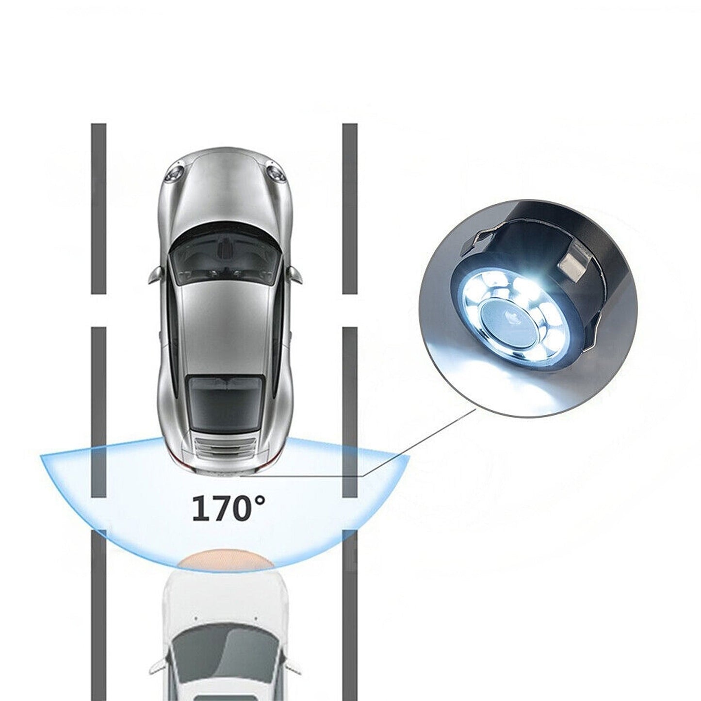 Waterproof Rear View Parking HD Camera with Night Vision 8 LED