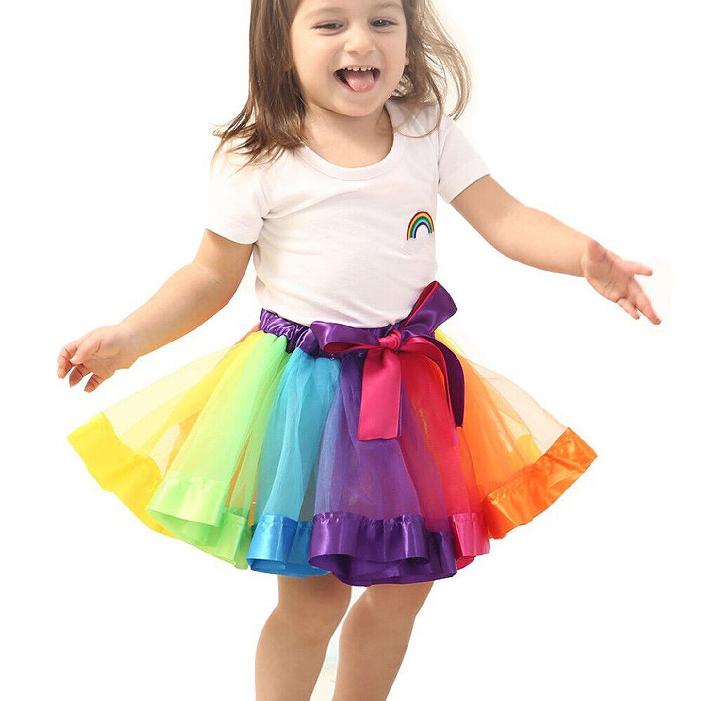 Rainbow Tutu Skirt for Girls Ballet Dance Princess Costume