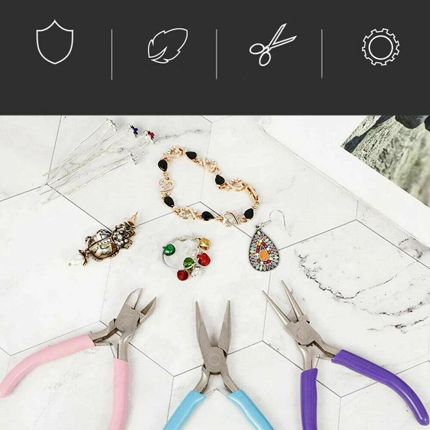 Beading and Jewellery Making Round Nose Pliers with Wire Cutters