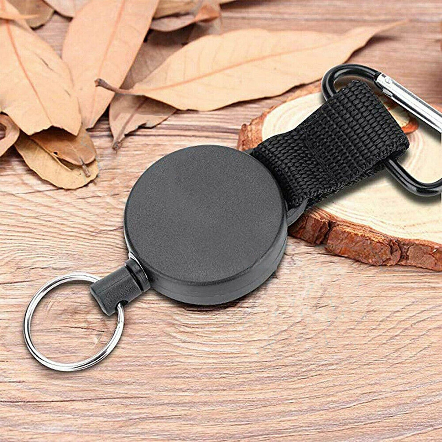 2pcs Stainless Steel Recoil Retractable Key Chain Heavy Duty Pull Ring