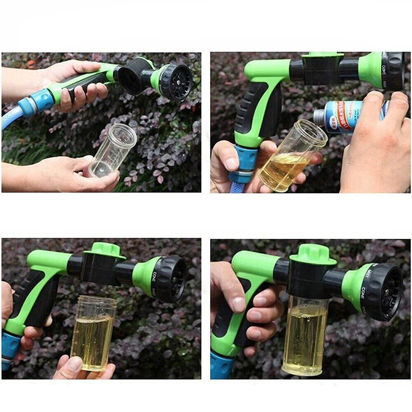 Car Wash High-Pressure Sprayer Nozzle Hose Gun with Water Foam Soap