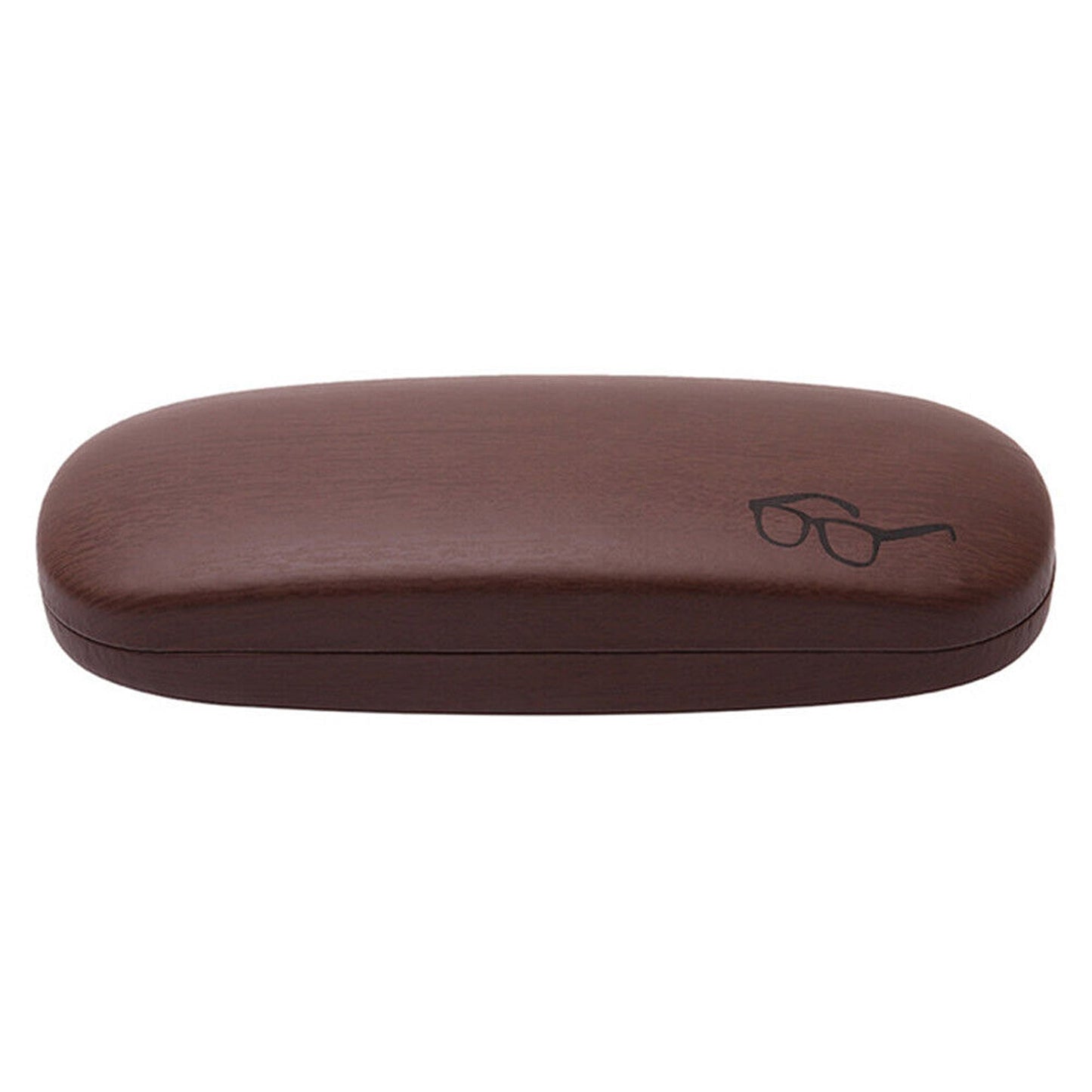 Eyeglass Case in Wood Grain with Hard Metal Structure PU Leather