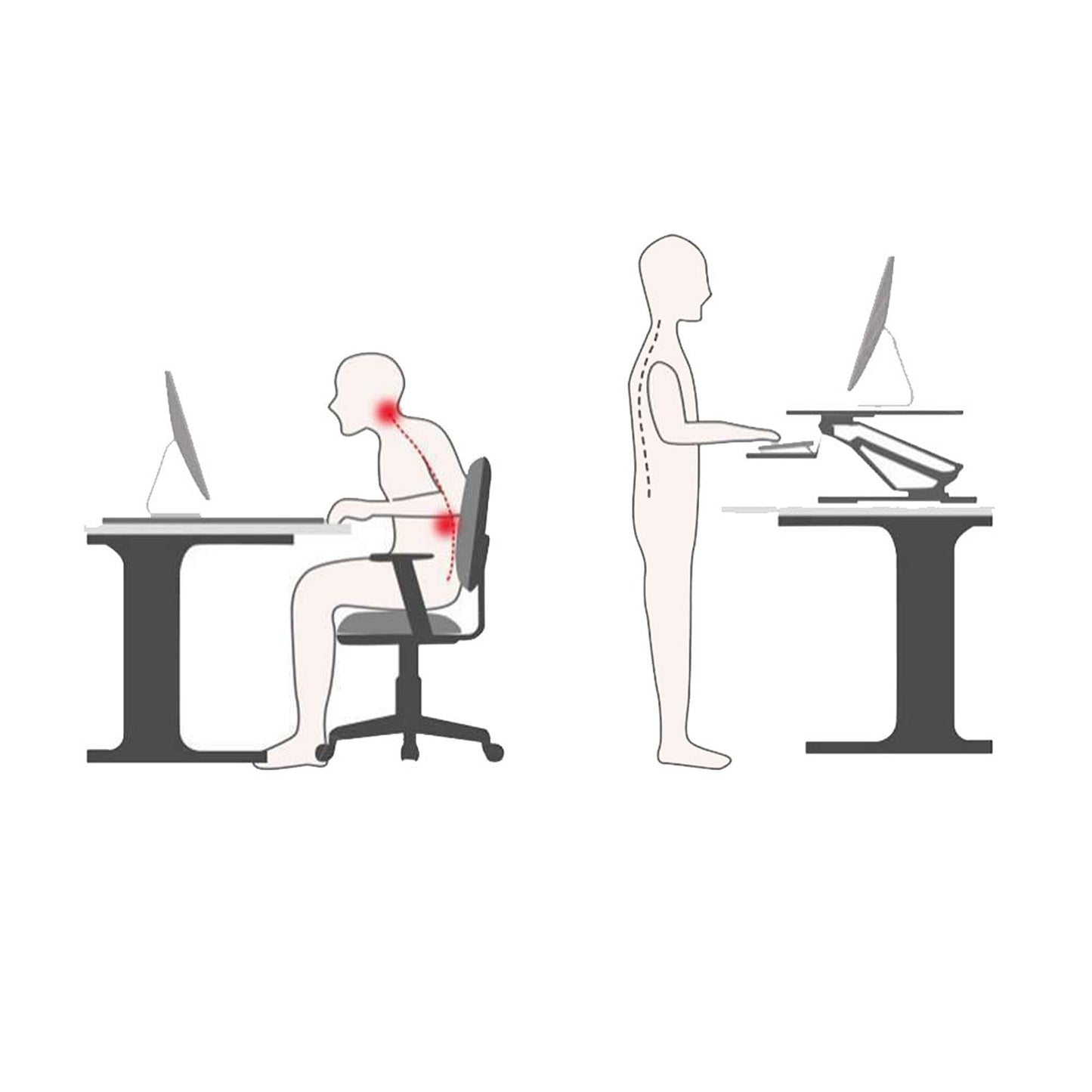 Adjustable Stand Up Desk Laptop Riser Convertible Sit Stand Workstation