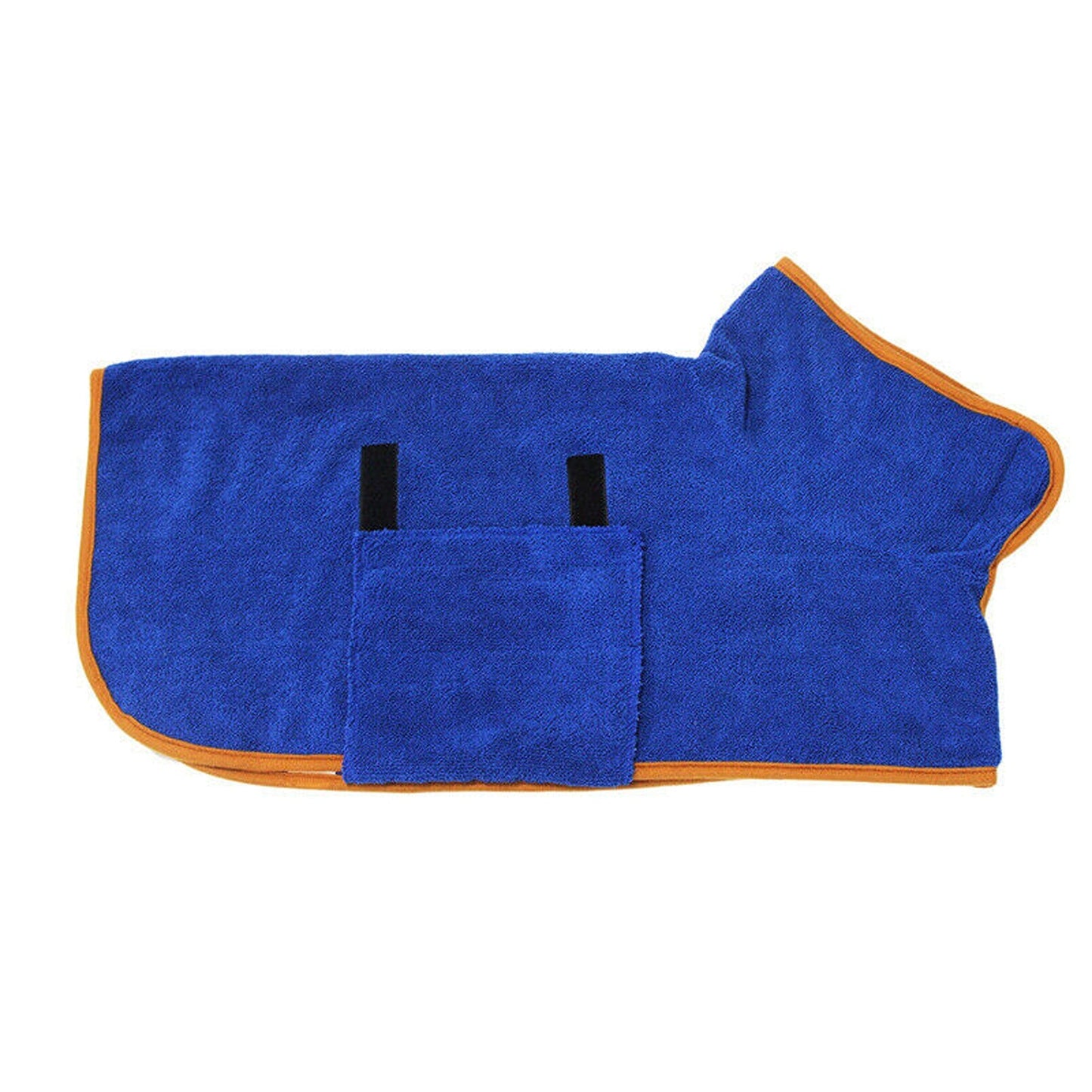Blue Soft Microfibre Dog Bathrobe Towel Coffee Drying Robe for Pets