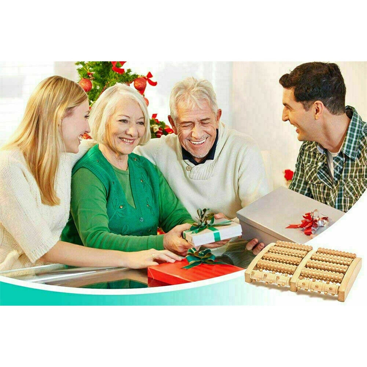 Wooden Foot Massage Roller Plantar Fasciitis Relief Acupressure Tool