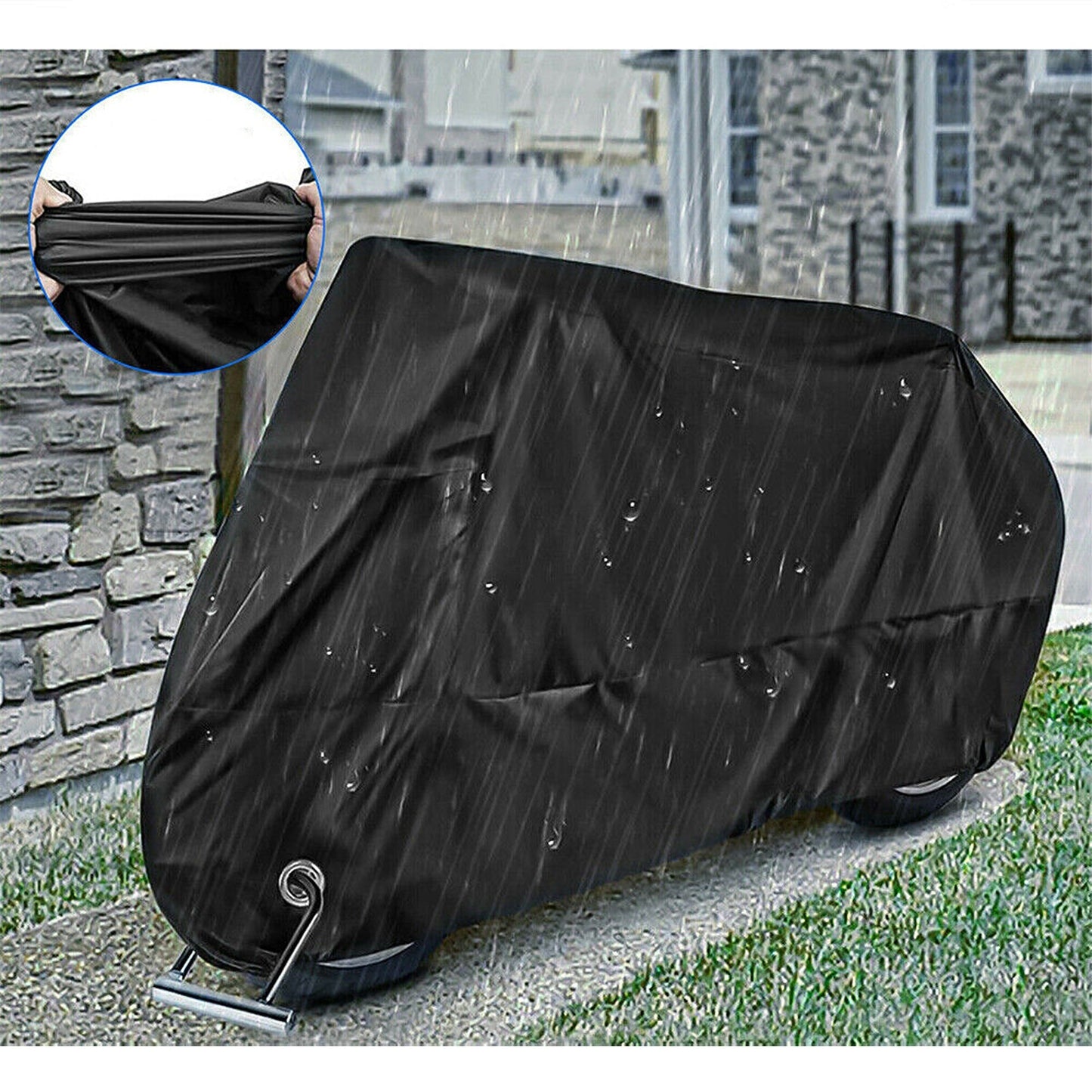 Waterproof Motorcycle Cover for Cruisers Black and Orange