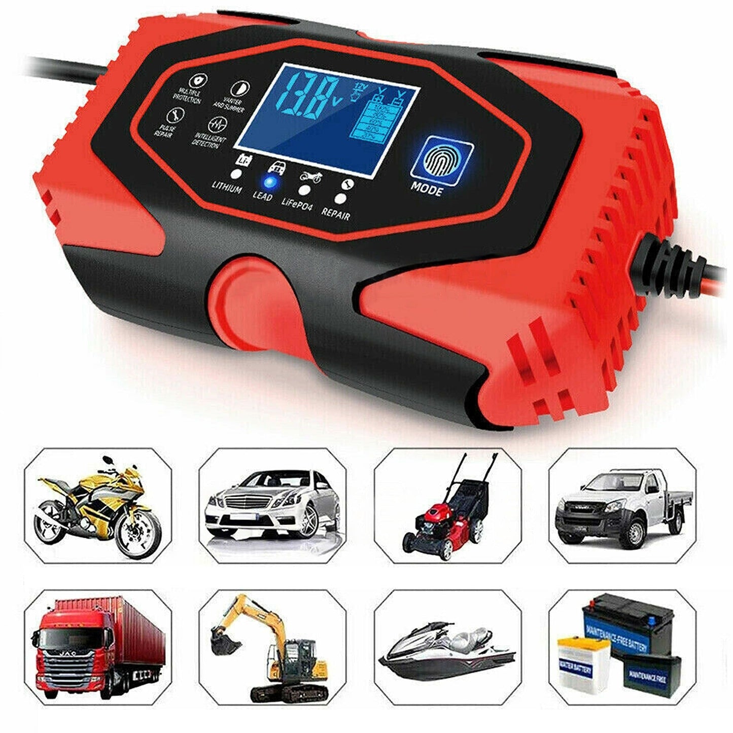 Multipurpose Battery Charger for AGM GEL and Lithium Batteries