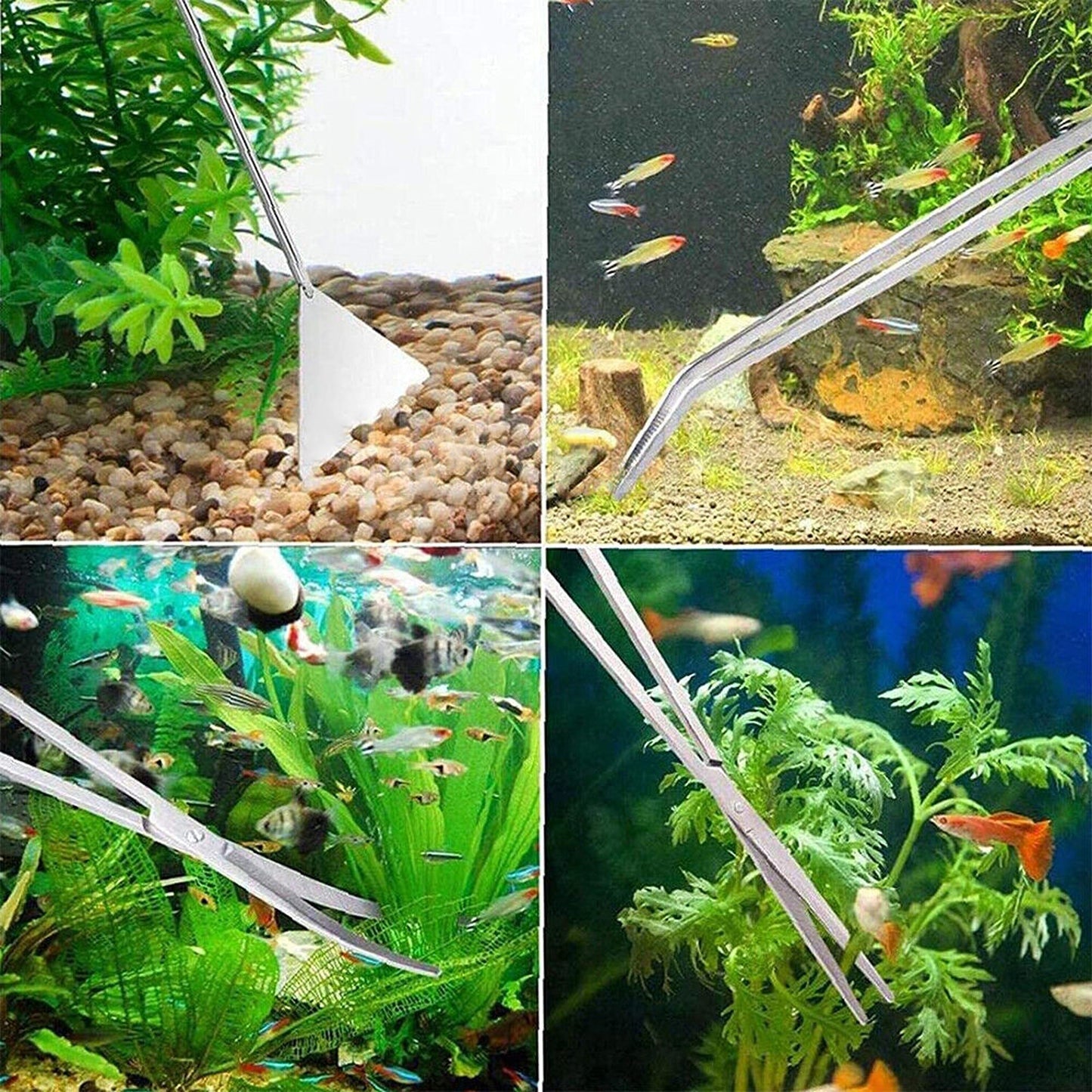 Aquarium Aquascaping Tool Kit Plant Tweezers Scissors Spatula Set