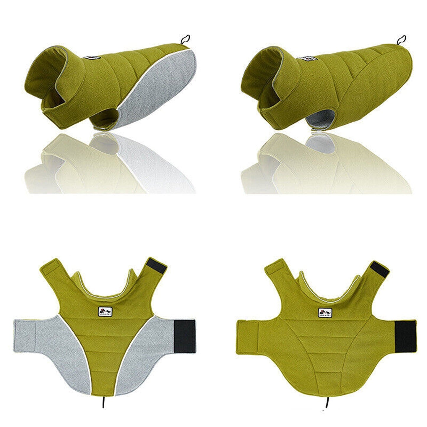 Green Double-Sided Fleece Jacket for Dogs Winter Warmth Coat