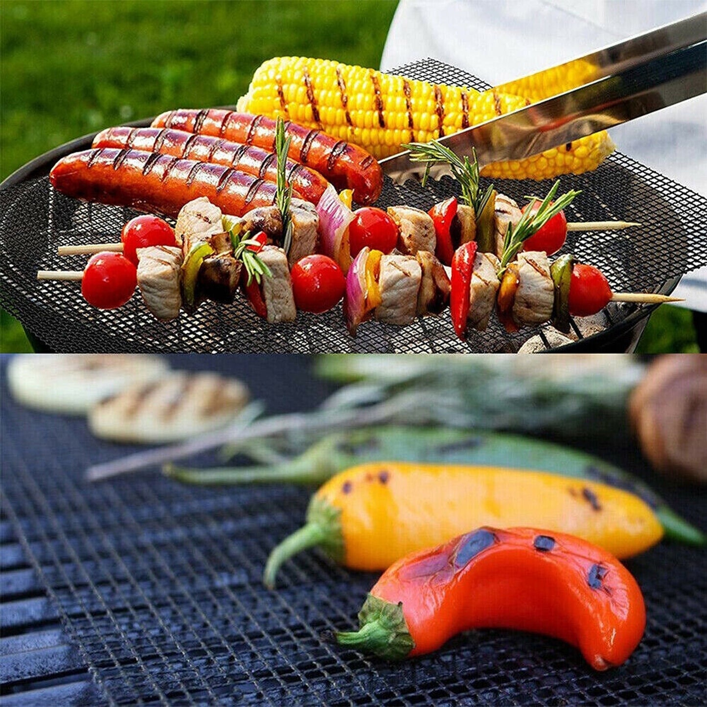 BBQ Mesh Grill Mat Non-Stick Liner for Cooking Barbecue Wire Baking Pad