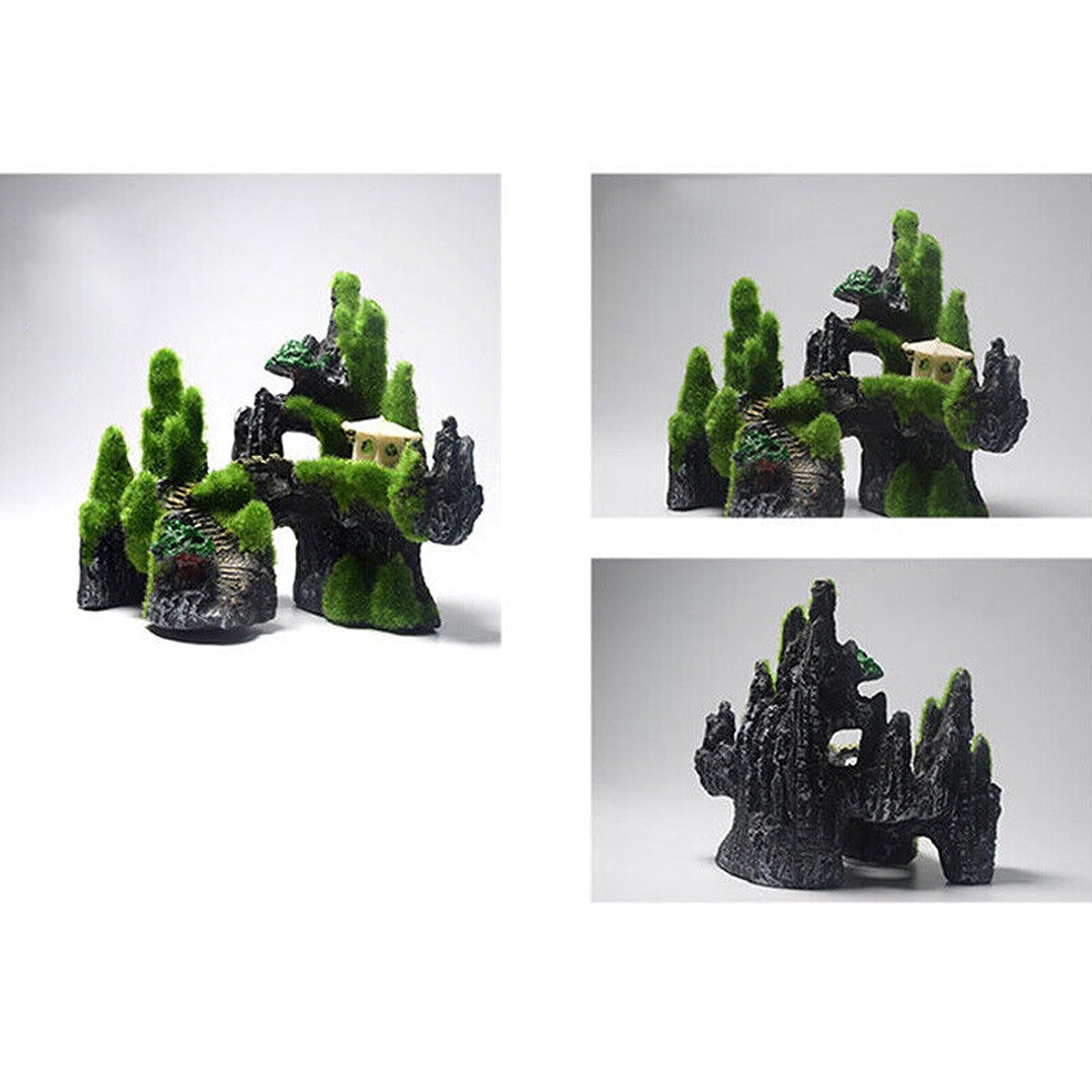 Resin Castle Mountain Rock Cave for Fish Tank Decoration