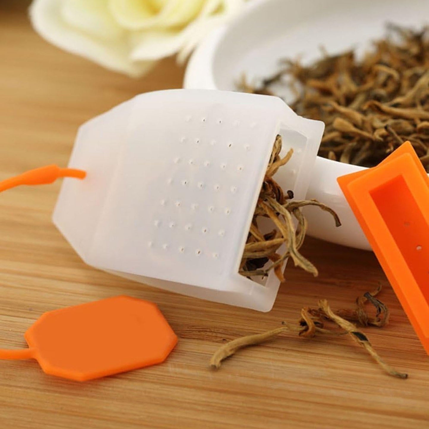 Herbal Silicone Leaf Tea Infuser Reusable Strainer Bag Shaped