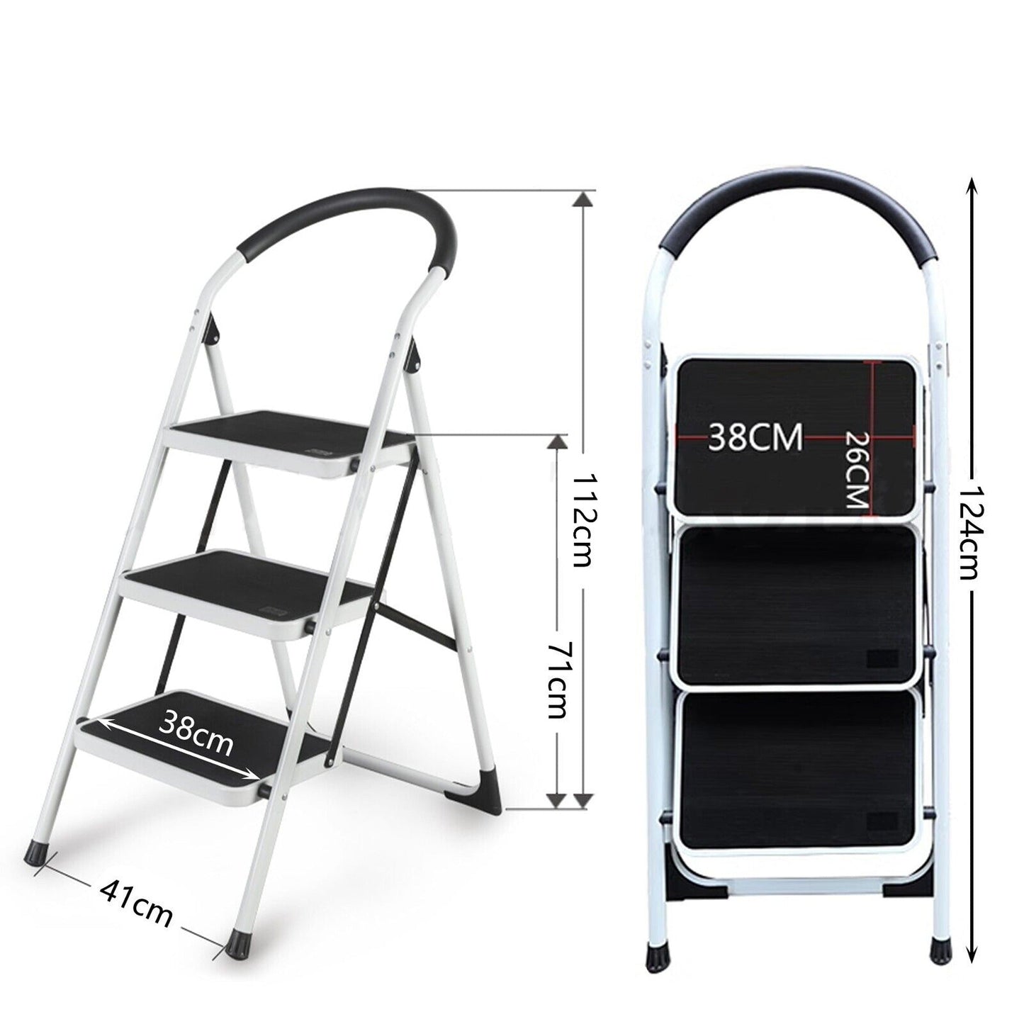Foldable Non Slip Multi Purpose Steel Step Ladder for Household Office