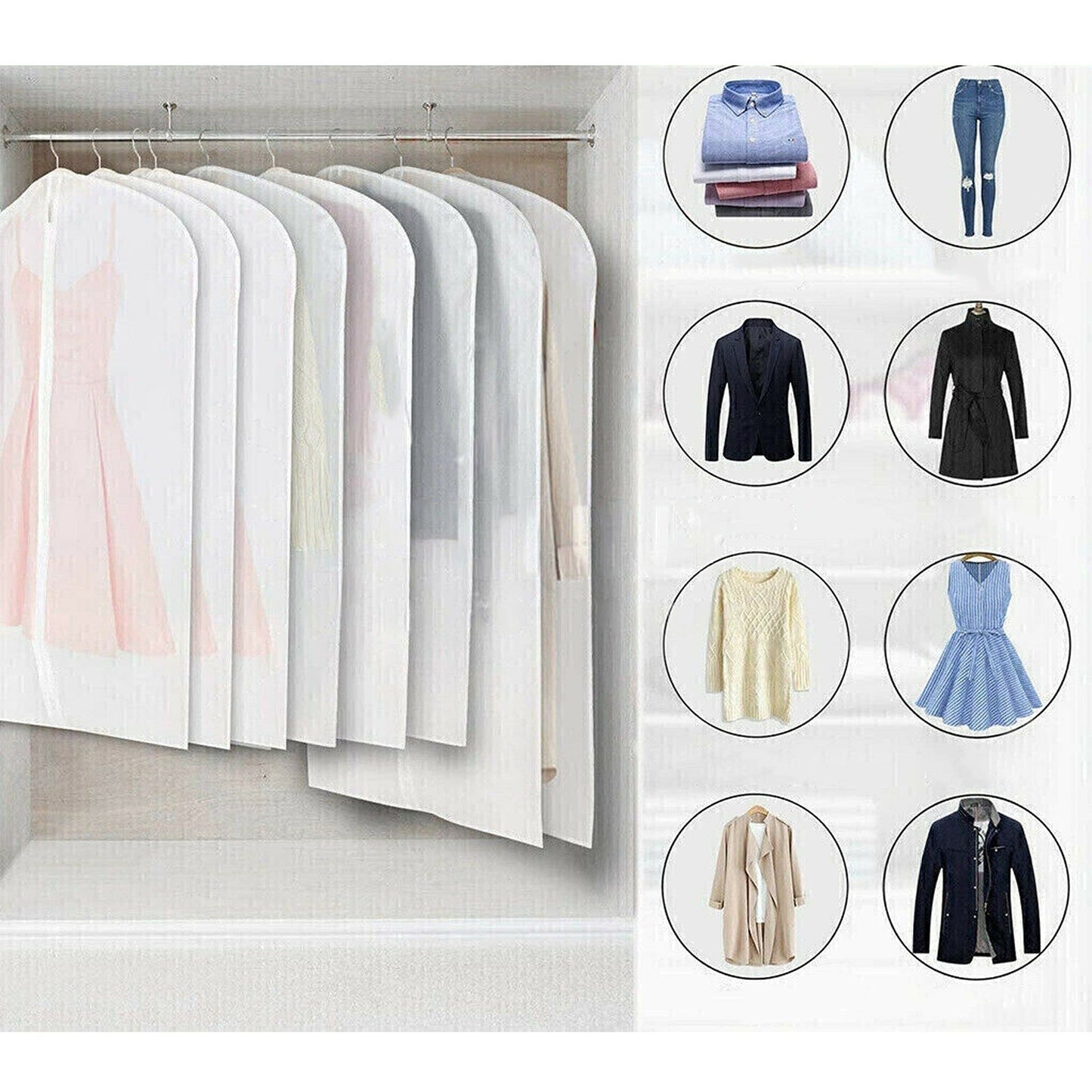 Dustproof Garment Storage Bag Suit Coat Dress Clothes Protector