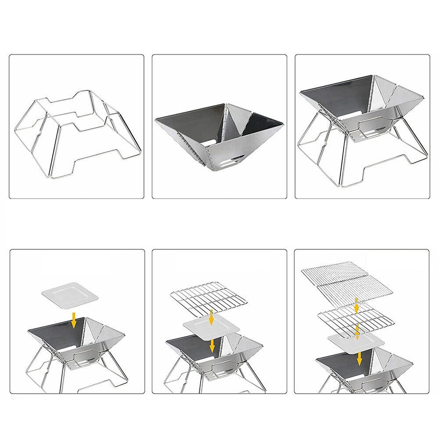 Portable Steel Barbecue BBQ Grill for Outdoor Camping