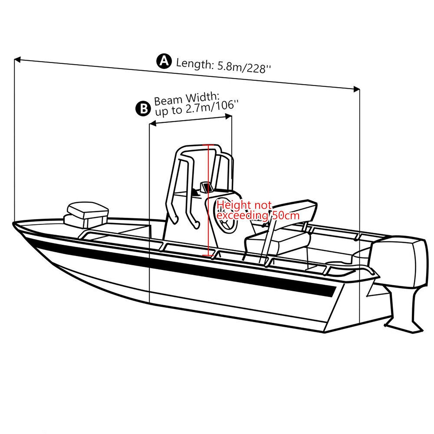 17ft to 19ft Boat Cover Waterproof and Trailerable with Heavy Duty Protection