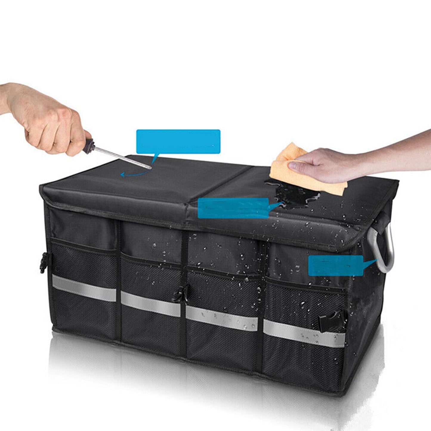 55L Large Trunk Bag Pocket Car Organiser Boot Partition