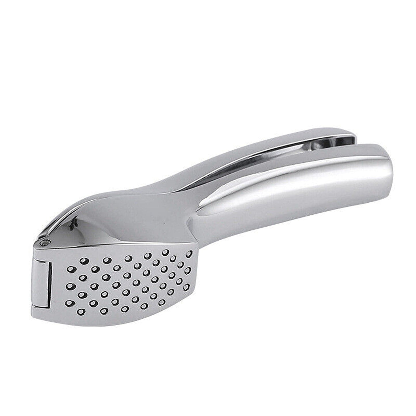 Silver Stainless Steel Garlic Press Crusher Kitchen Mincer Tool