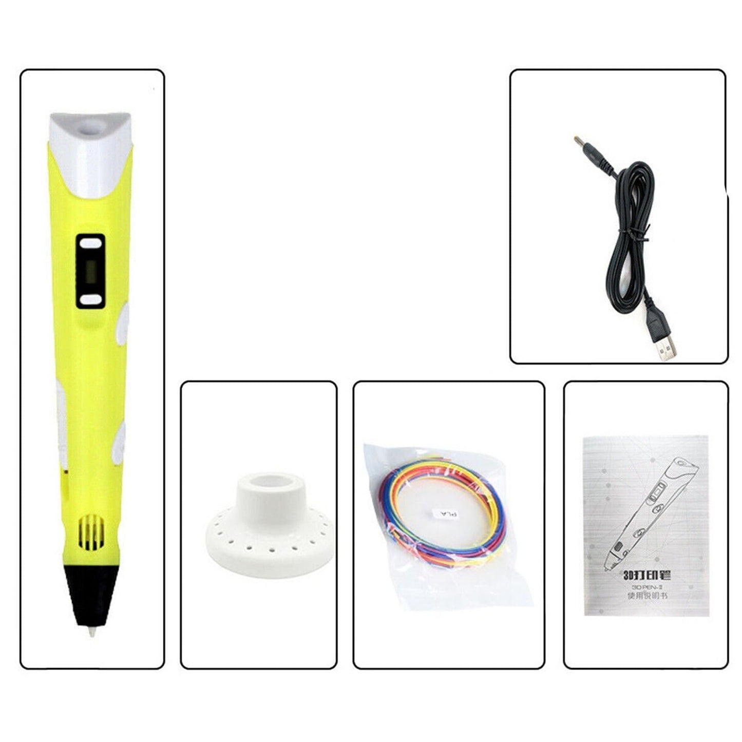 3D Doodle Pen with LCD Screen and Free Filaments Set