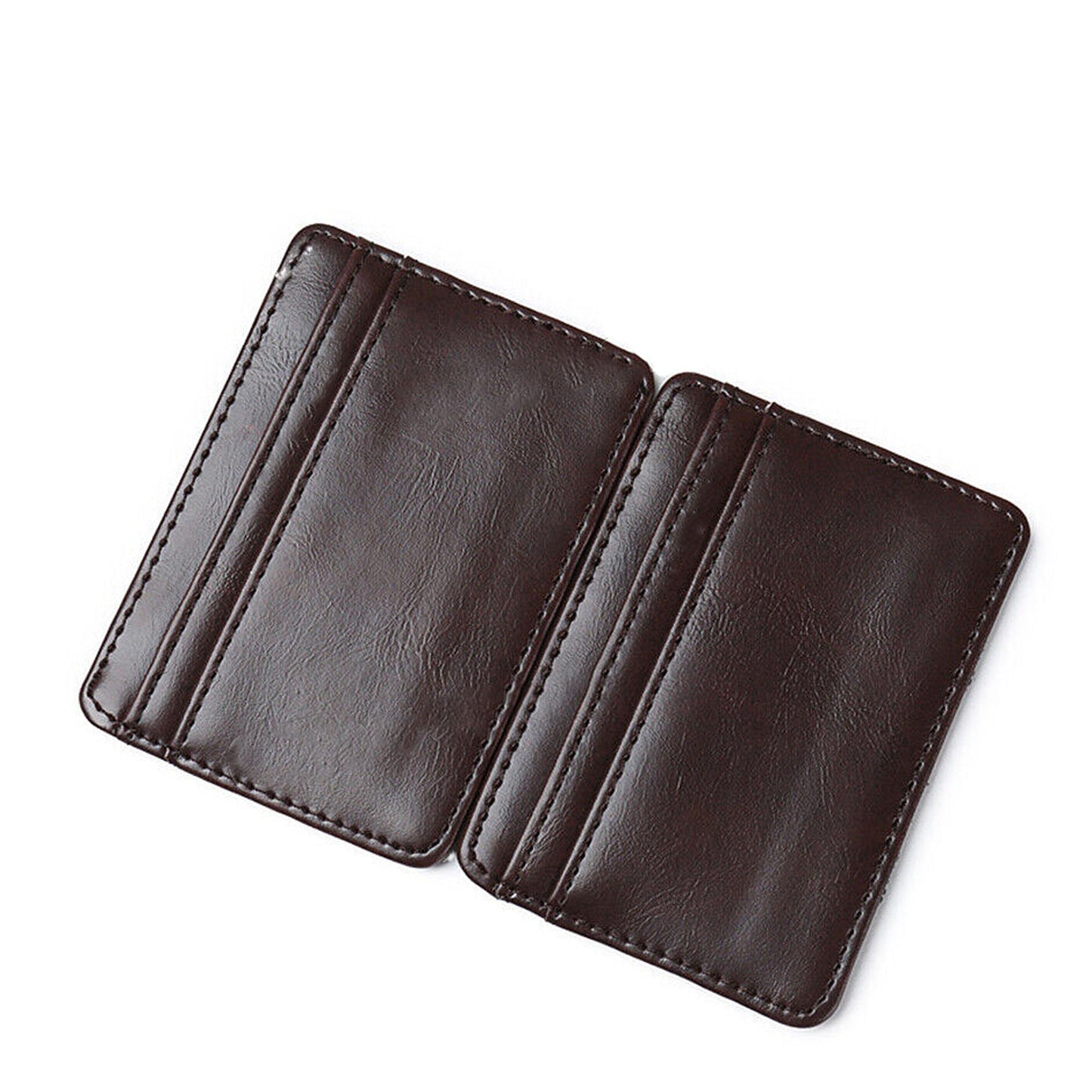 Slim RFID Blocking Leather Wallet with Magic Flip and Money Clip