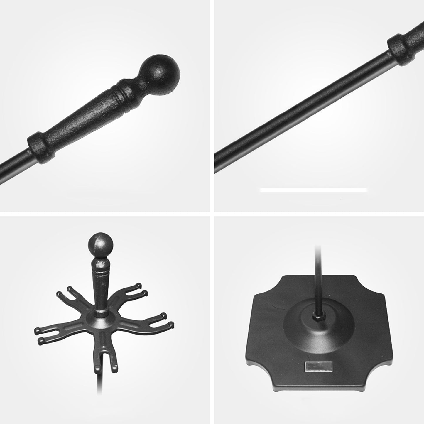 5 Pieces Fireplace Tools Set Includes Poker Brush Shovel Stand Tongs