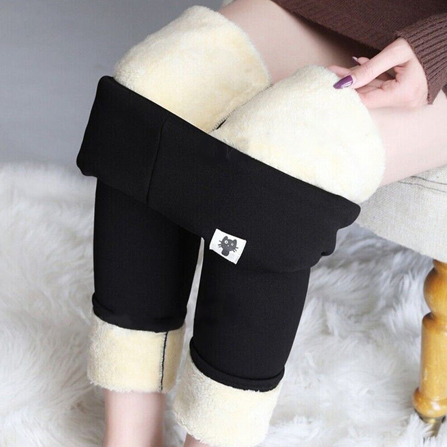 Thermal Fleece Leggings for Women Winter Thick Warm Stretchy Pants