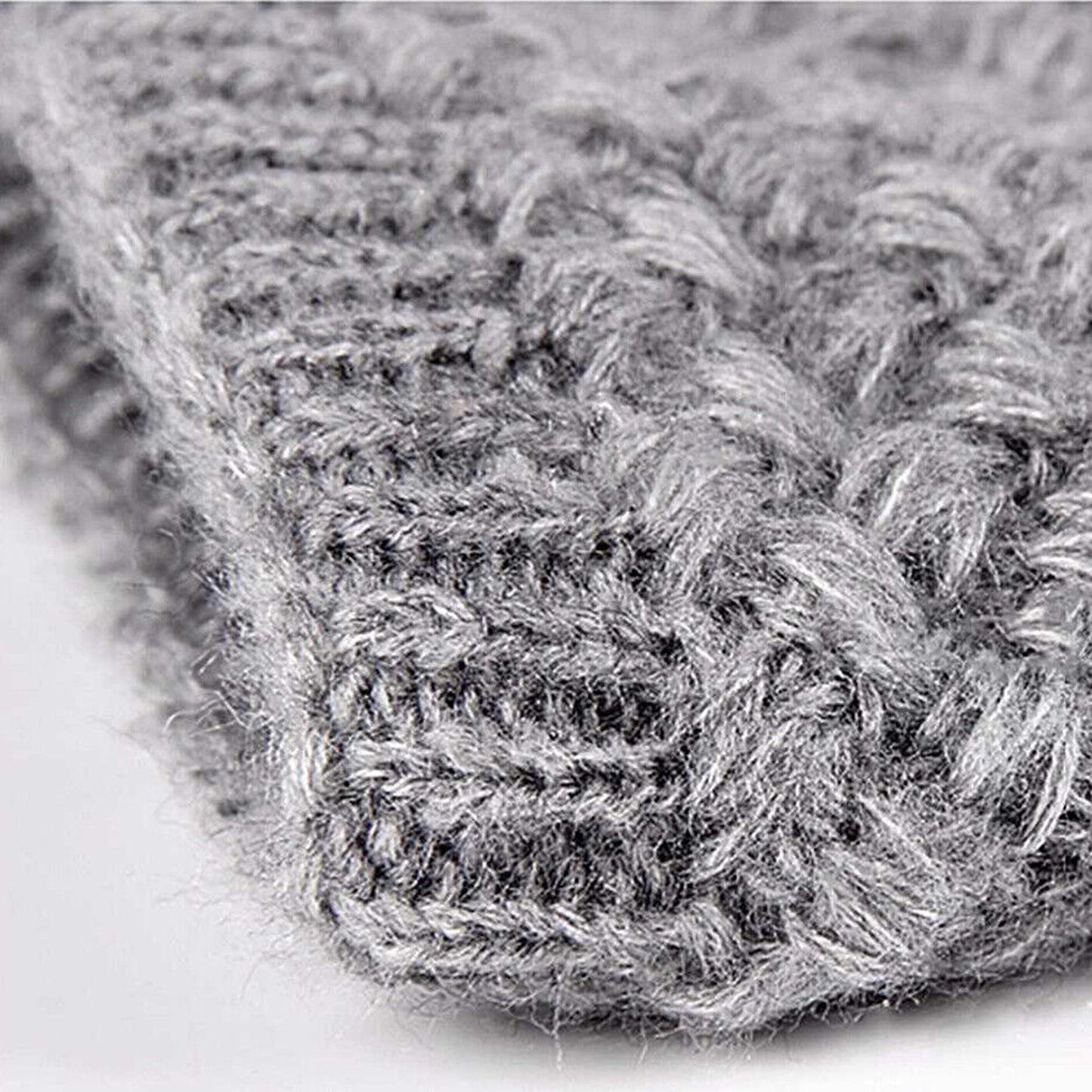 Velvet Winter Knit Scarf Thickened Wool Neck Warmer for Unisex Adult and Child