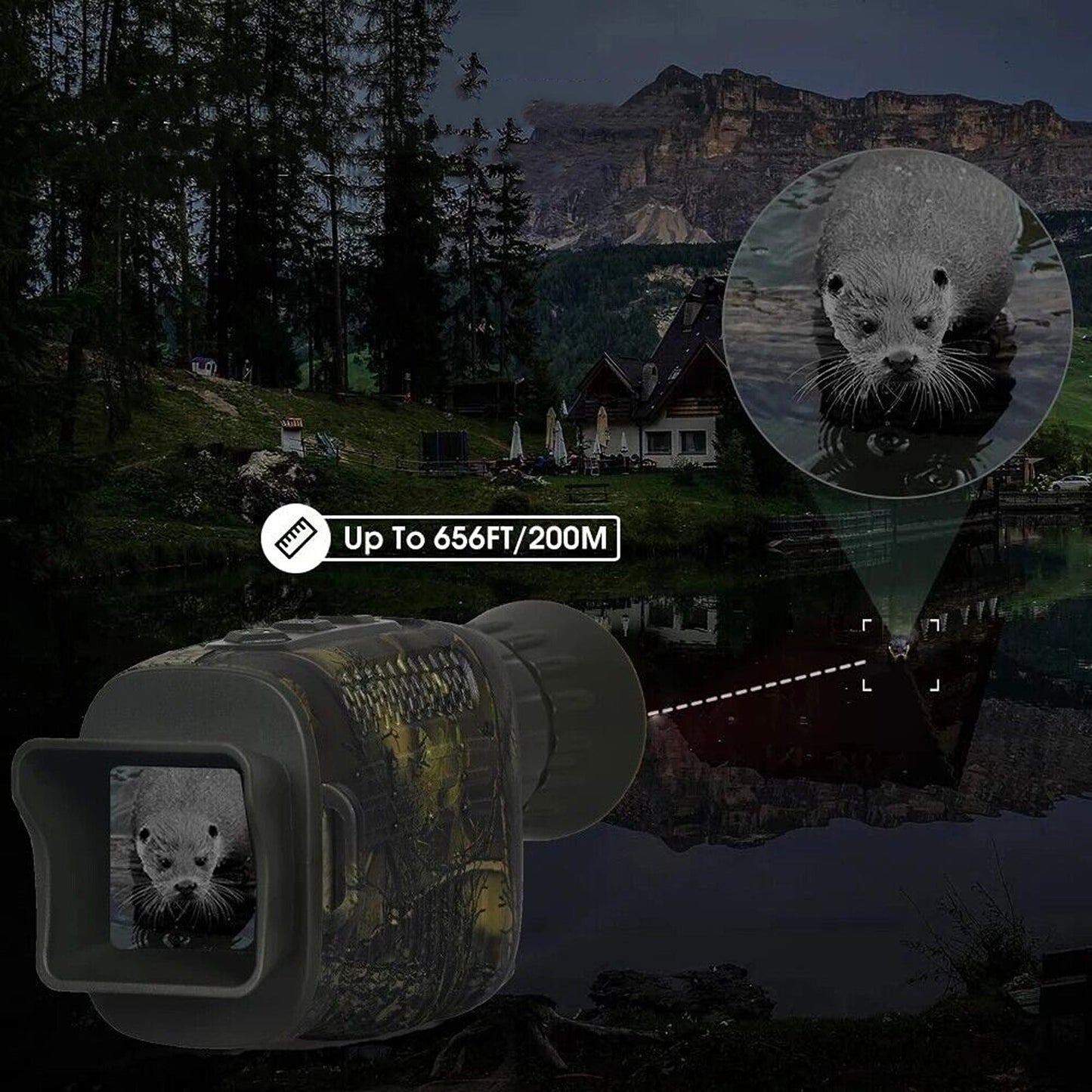 HD Video Night Vision Monocular with 5X Zoom and 4K Digital Camera