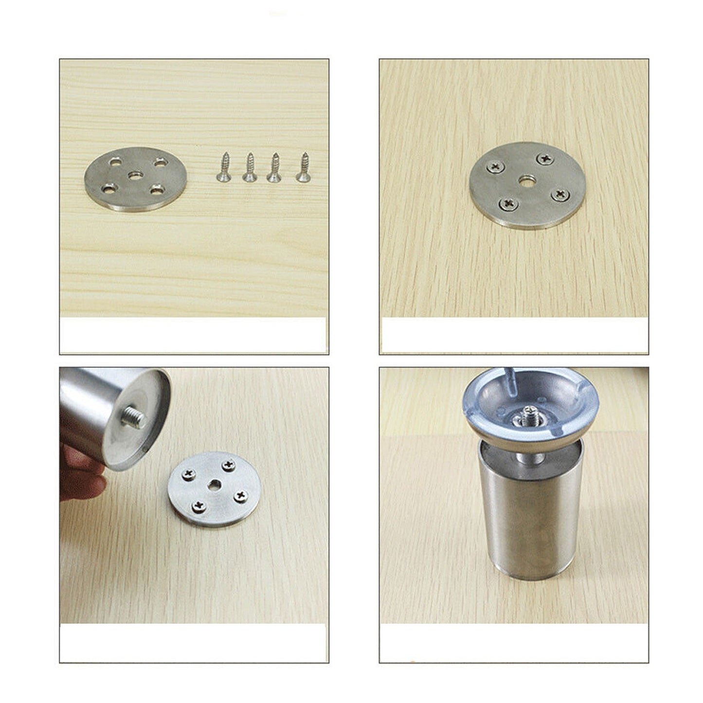 4pcs Round Stainless Steel Sofa and Table Leg Replacements