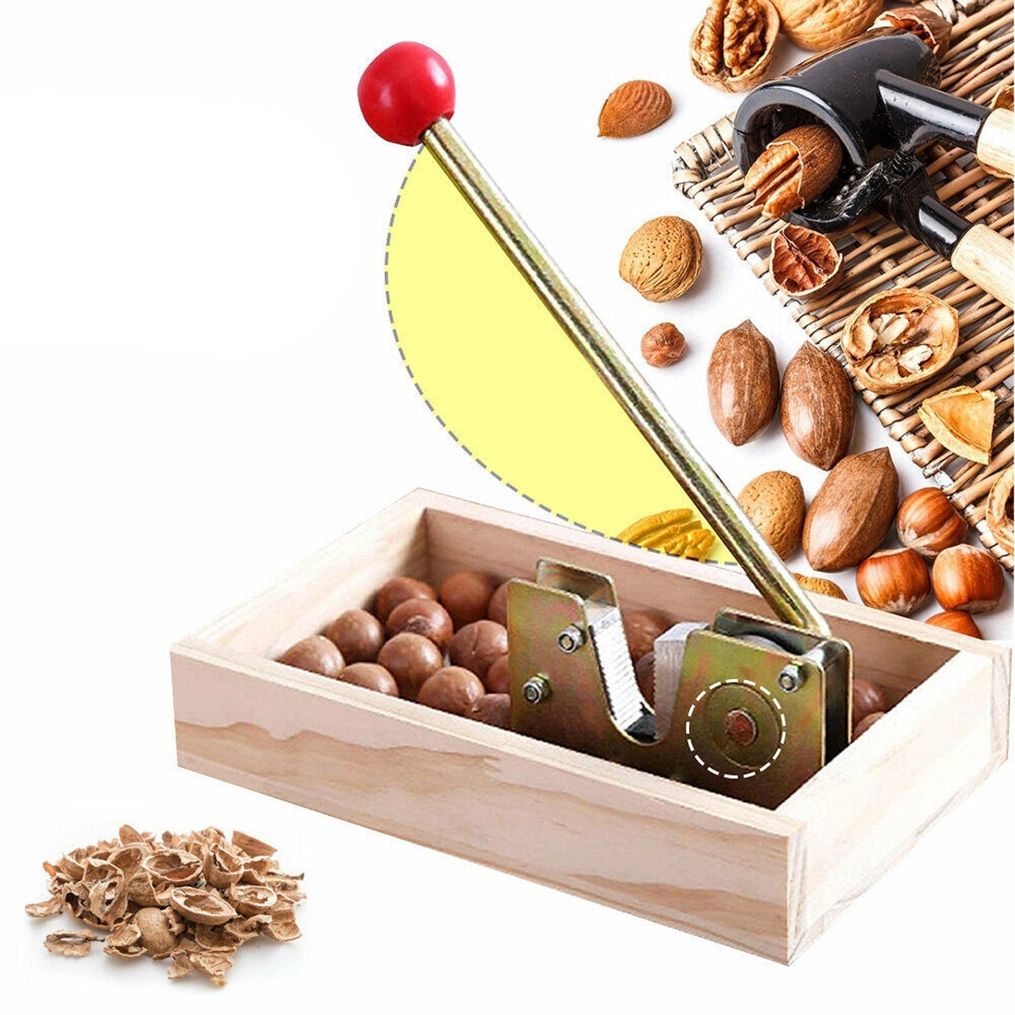 Manual Macadamia Nut Cracker with Hand Grip Durable Nutcracker Tool