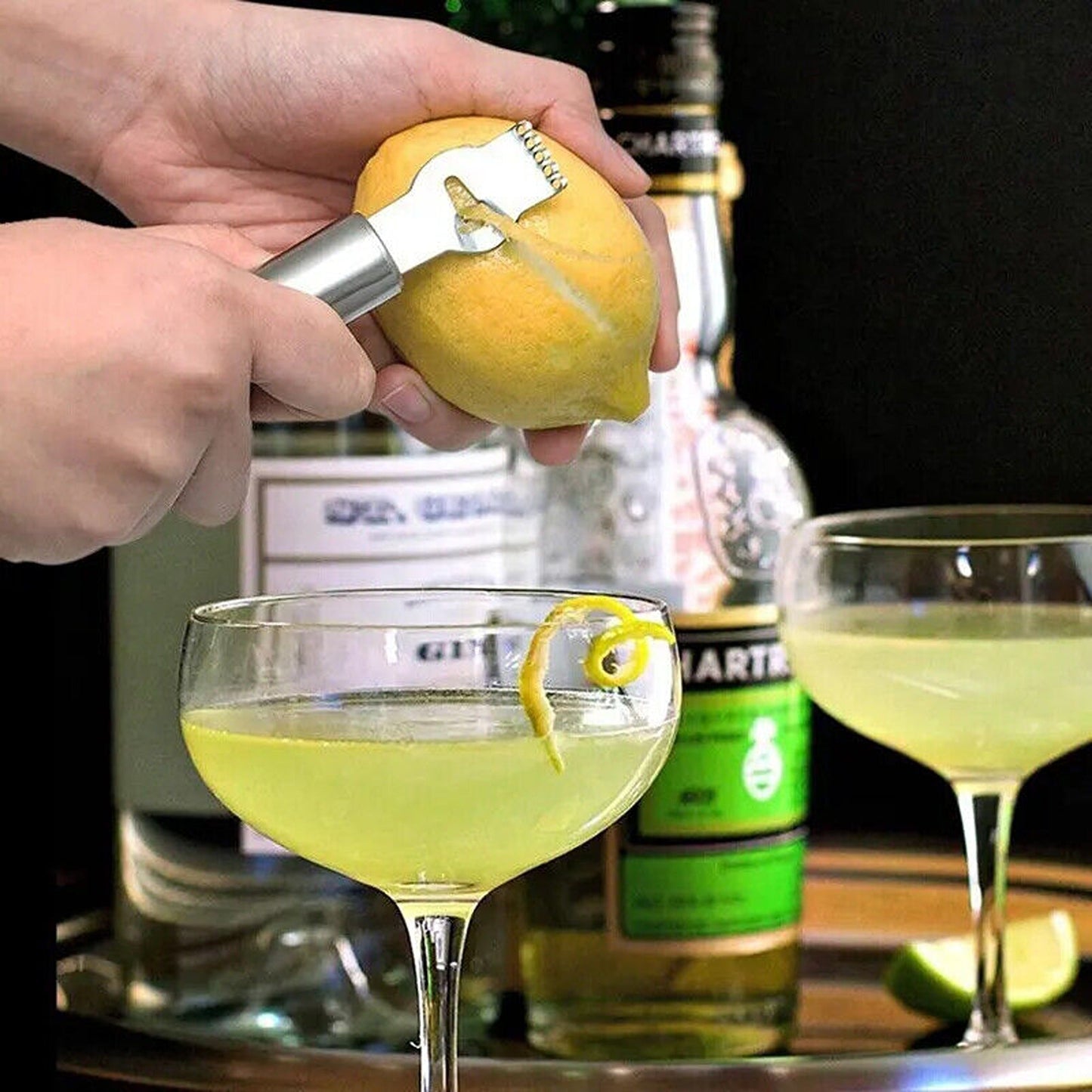 Stainless Steel Lemon Zester and Channel Knife for Citrus Garnishing