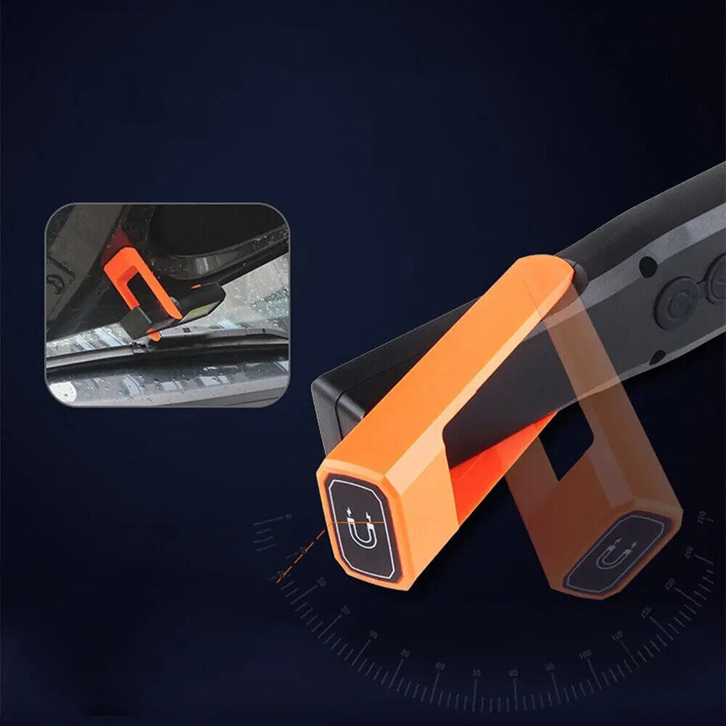 2pcs Cordless Magnetic Light Rechargeable COB Lamp Torch