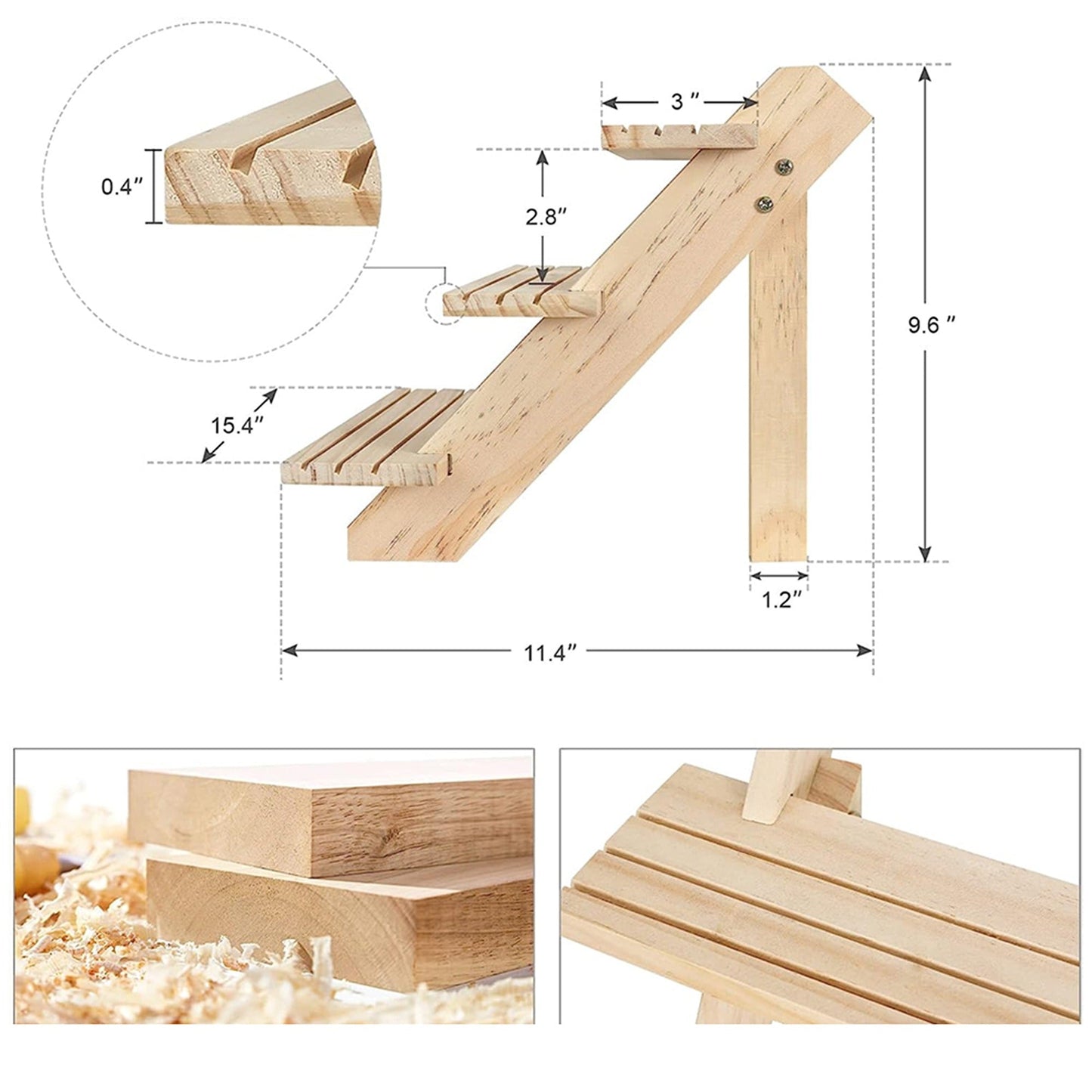 Jewelry Organizer Multi-Tier Wooden Earring and Watch Stand
