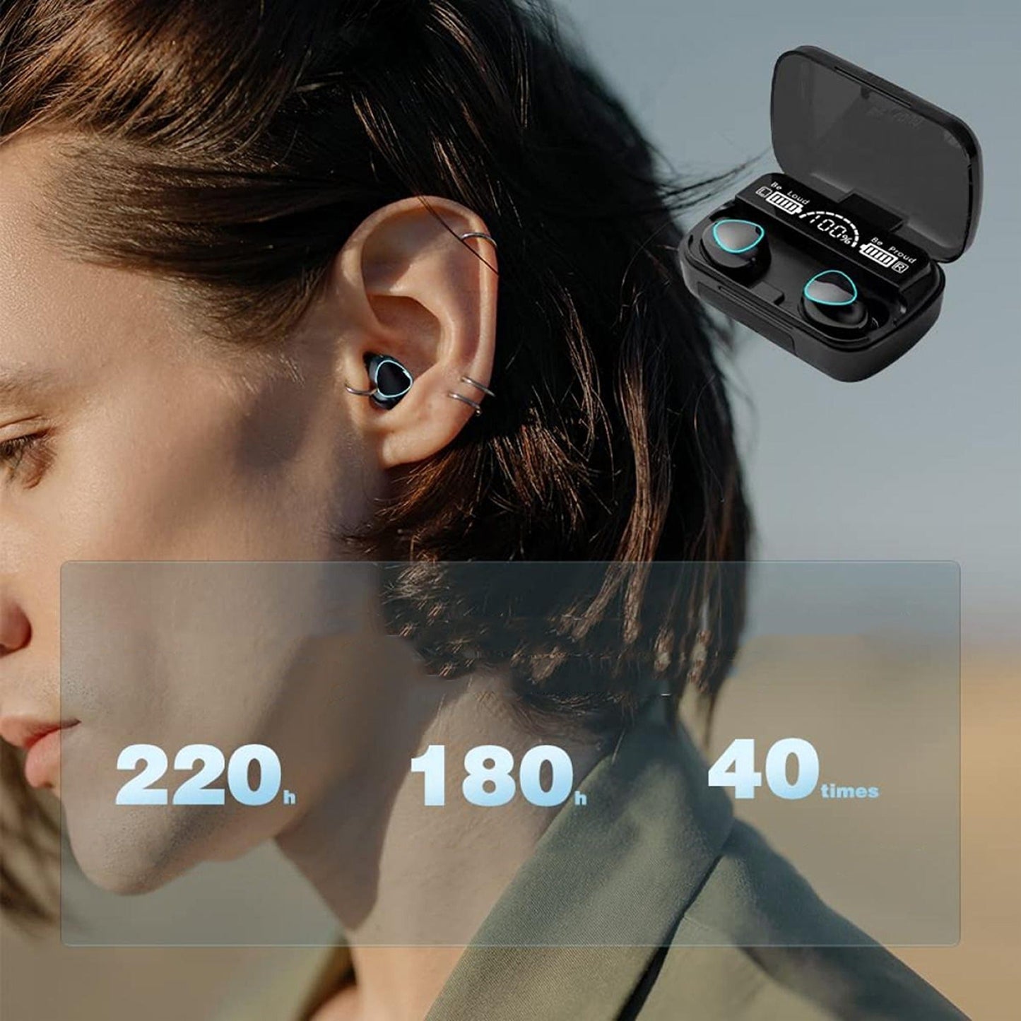 Wireless Earbuds Bluetooth 5.3 Waterproof LED Display TWS