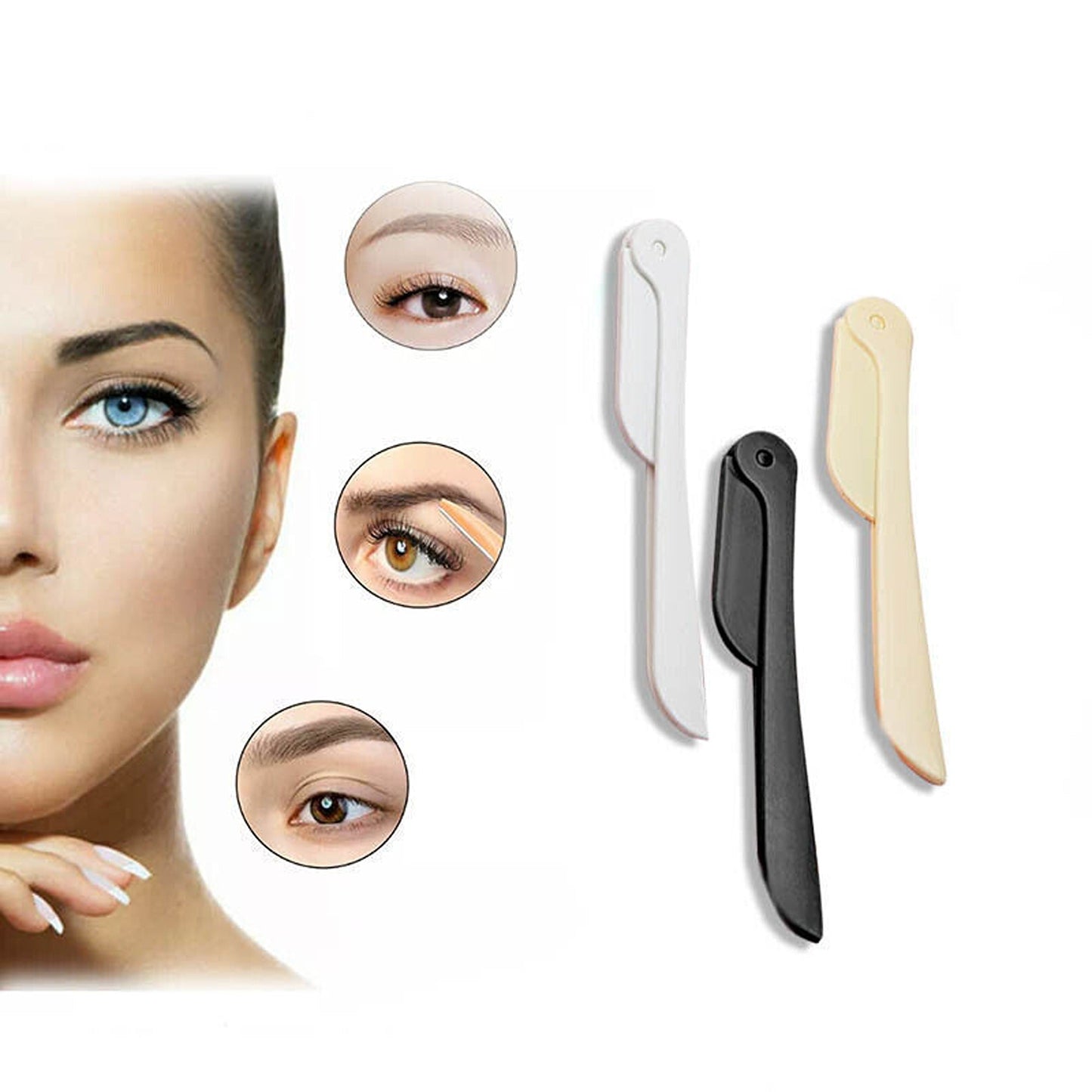 3pcs Portable Safety Eyebrow Trimmer and Shaper for Facial Hair