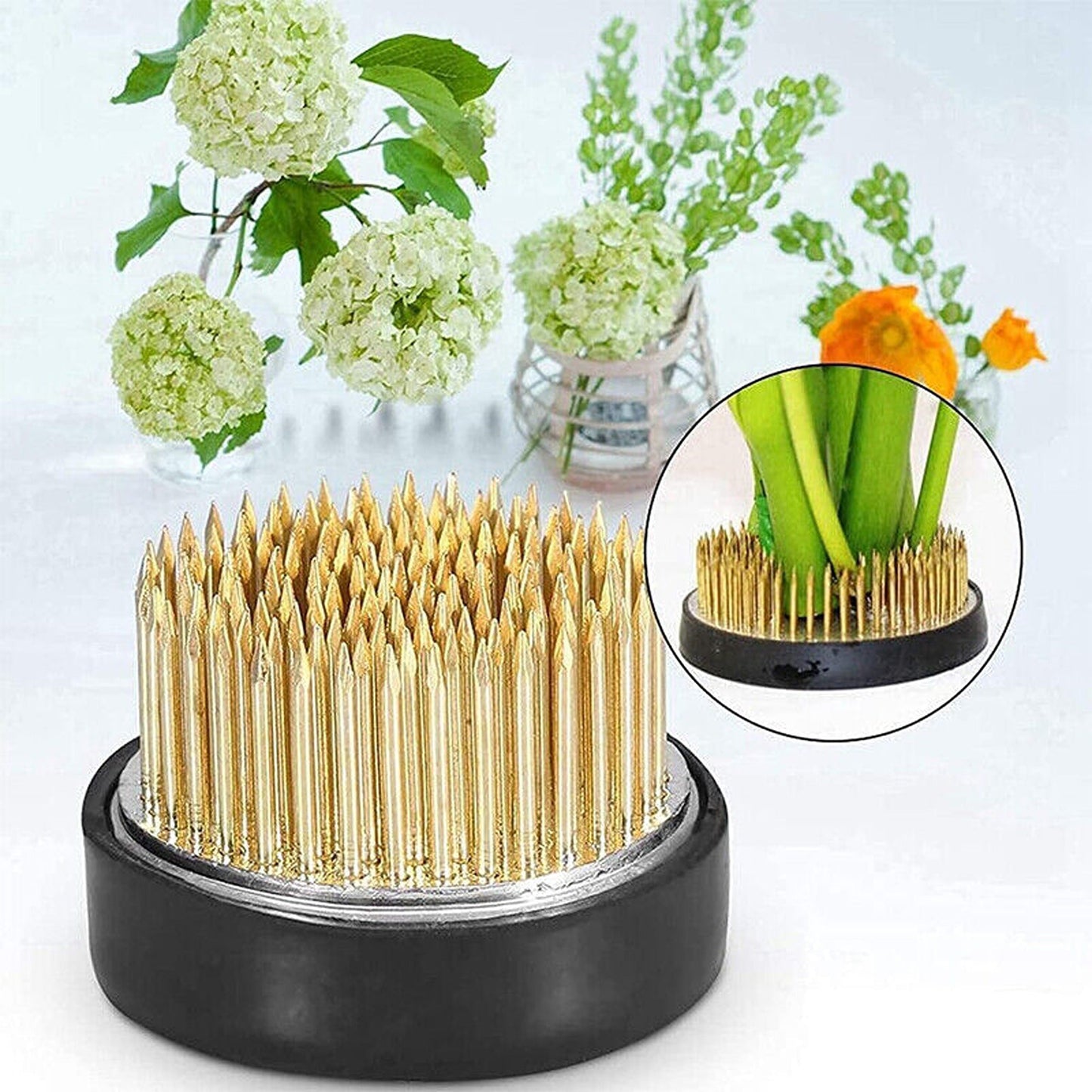 For Ikebana Kenzan Spiky Frog Fixed Tool Flower Arrangement Round Base