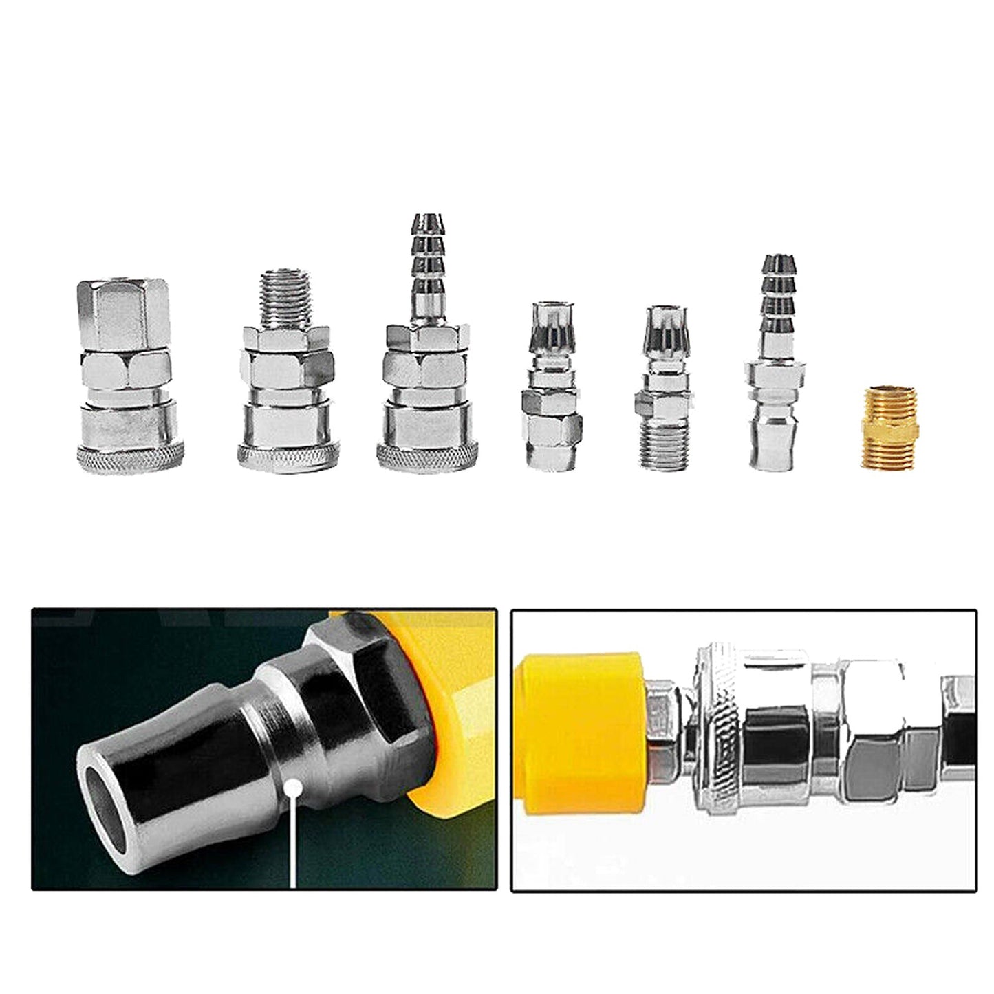 45pcs Air Hose Fittings Kit with Nitto Type Male Female Barb Couplers