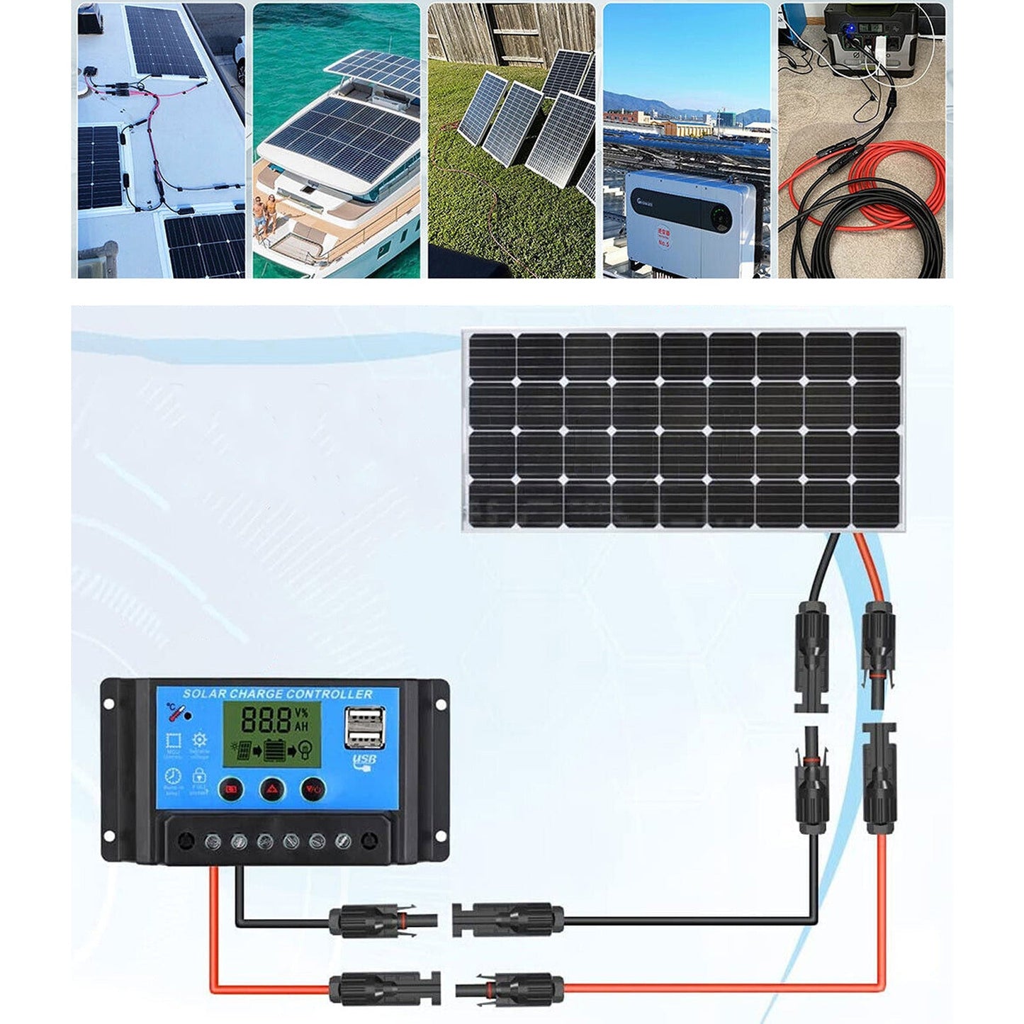 Solar Panel Connection Extension Cable 4mm2 12 AWG